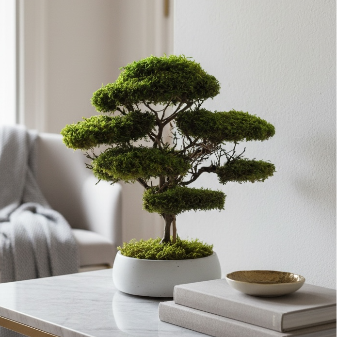 Preserved moss bonsai